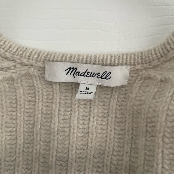 Madewell Boxy Wool Blend Offwhite Open Cardigan - Picture 3 of 5